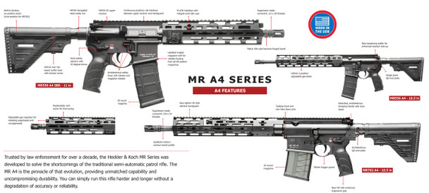 HK MR A4 Series Rifles  5.56mm / 7.62mm Agency Sales Only