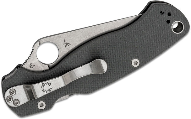 Spyderco C81GPDGY2 Paramilitary 2 Maxamet Folding Knife 3.47" Plain Edge