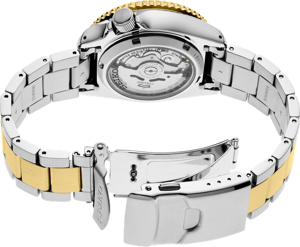 Seiko SRPK22 5 Sports U.S. Special Creation Two‑Tone Automatic Diver‑Style 100 m 42.5 mm