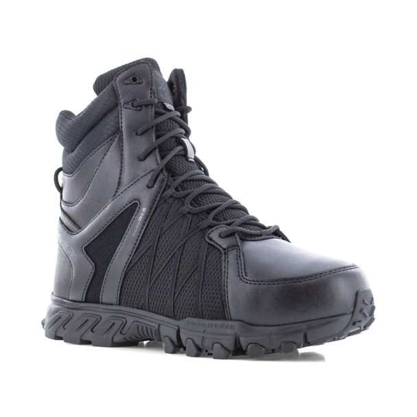 Reebok RB3463 Men's Trailgrip Composite toe MET Guard Side Zip Black Boot
