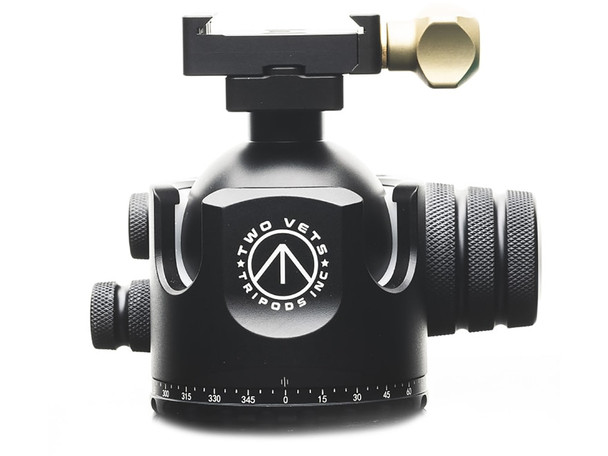 Two Vets Tripods Ball Head Dual Tension ARCA Adapter with Area 419 ARCALOCK Clamp  55mm Ball