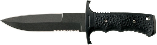 Gerber Silver Trident 6.18" Single Serration Black Knife