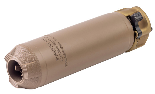 Next-generation SureFire gas flow dynamics further reduce flash signature. Revised muzzle design provides greater durability when subjected to extreme abuse. 60% less back pressure results in less toxic gas in the operator's face, improved reliability, superior recoil control, and a cleaner firearm. 100% Inconel construction delivers the combat-proven reliability and durability that established SureFire's SOCOM suppressor legacy. The SOCOM556-MINI4 is 5.5 inches long and adds only 3 inches to the firearm length