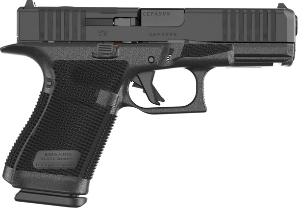 The 6th Generation of Glock pistols delivers enhanced ergonomics for increased usability and comfort with a unique optic ready system. The Gen6 pistols features an optic ready system; ergonomic frame with palm swell; extended thumb rest; enlarged beavertail; slide serrations are angled deeper into the slide to make the surface engagement more tactile for slide manipulations; grip texture combines 2 textures into one to create the perfect blend of performance and comfort on an extended surface area; flat faced trigger design comes standard and maintains the Safe Action System for uncompromising safety and reliability. The undercut trigger guard and the reduced distance from the frame to the trigger allows for a higher grip and easier reach for a variety of users. Includes three optic plates that allow various optics to be screwed directly into the slide.