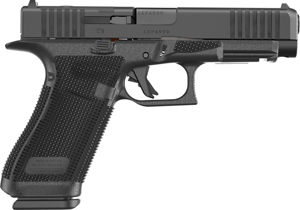The 6th Generation of Glock pistols delivers enhanced ergonomics for increased usability and comfort with a unique optic ready system. The Gen6 pistols features an optic ready system; ergonomic frame with palm swell; extended thumb rest; enlarged beavertail; slide serrations are angled deeper into the slide to make the surface engagement more tactile for slide manipulations; grip texture combines 2 textures into one to create the perfect blend of performance and comfort on an extended surface area; flat faced trigger design comes standard and maintains the Safe Action System for uncompromising safety and reliability. The undercut trigger guard and the reduced distance from the frame to the trigger allows for a higher grip and easier reach for a variety of users. Includes three optic plates that allow various optics to be screwed directly into the slide.