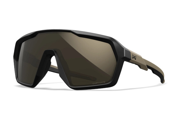 Wiley X Citadel Matte Black and Tan Frame with Captivate Tungsten Mirror Lens Sunglasses