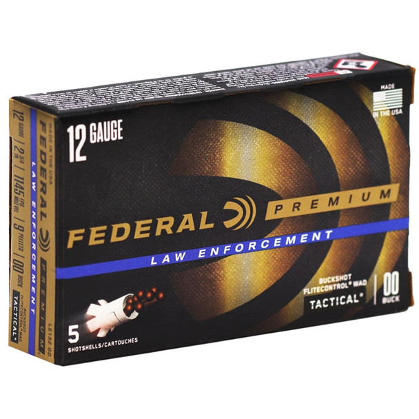 Federal Law Enforcement 12 Gauge Ammo 2-3/4" 00 Buckshot 9 Pellets