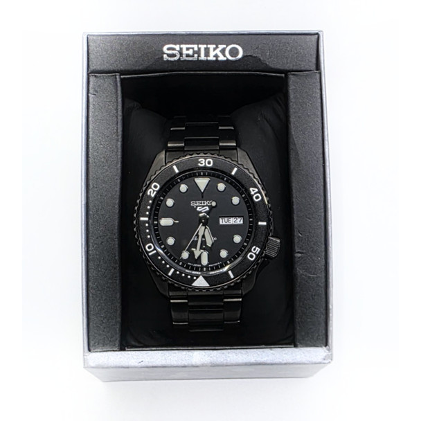 Seiko SRPD65 5 Sports Automatic Watch Black, Open Box