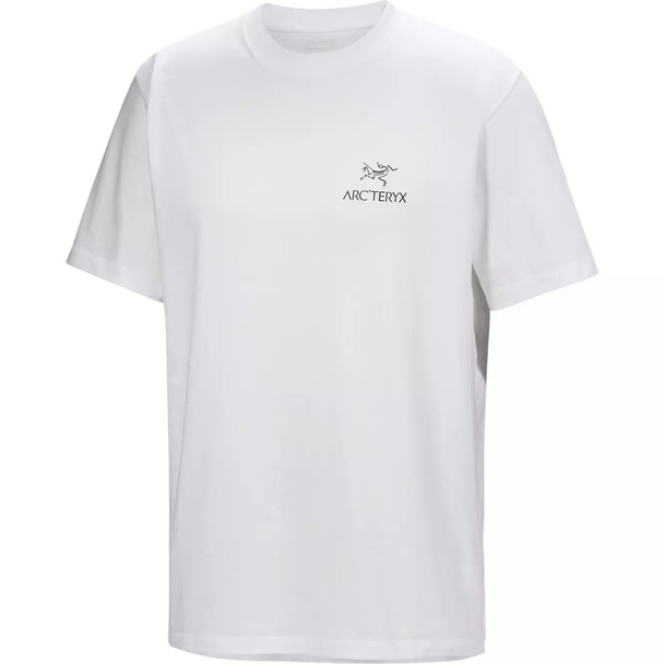 ArcTeryx Kragg SL Cotton Bird Word SS Men's T-Shirt White Light / Black