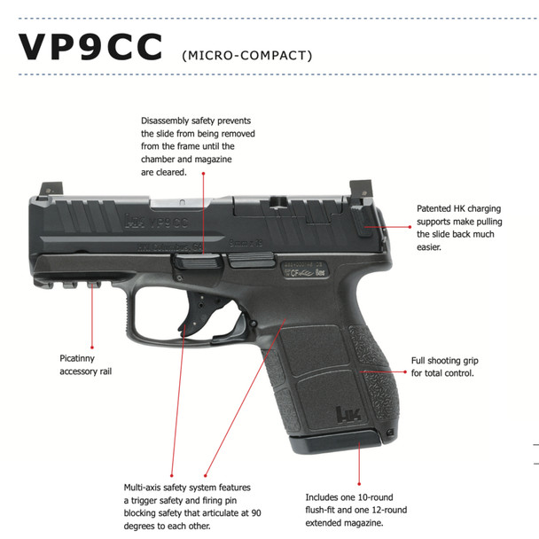 HK VP9CC 9mm Pistol w/Vortex CCW