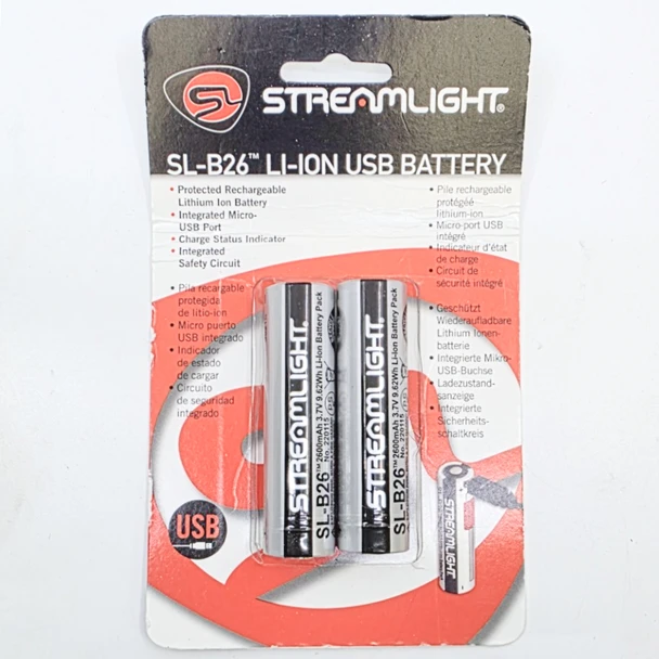 Streamlight 22102 SL-B26 USB Rechargeable Lithium Batteries 2/Pack, Open Box