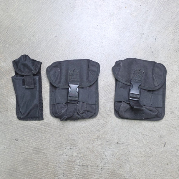 Lot of 3 pcs, Nylon/Cordura Duty Belt Pouches, Open Box