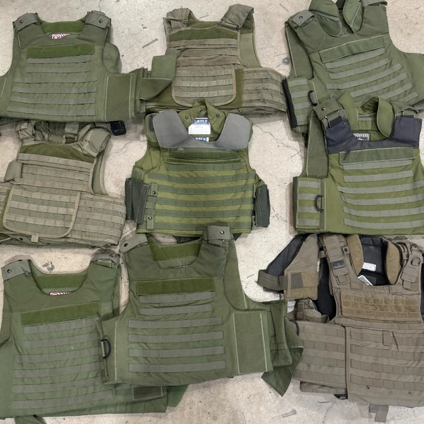 LE Assorted OD Green Tactical Armor Carriers w/ Level IIIA Armor Inserts, Police Trade