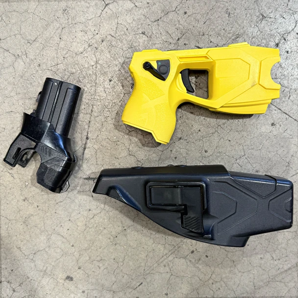Yellow Taser X26P w/ Right Hand Blackhawk Holster and Extended Performance Magazine, Police Trade