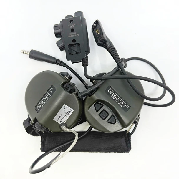 TCI Liberator II Behind-the-Head Tactical Headset 76327-02 + Alpha PTT, Police Trade