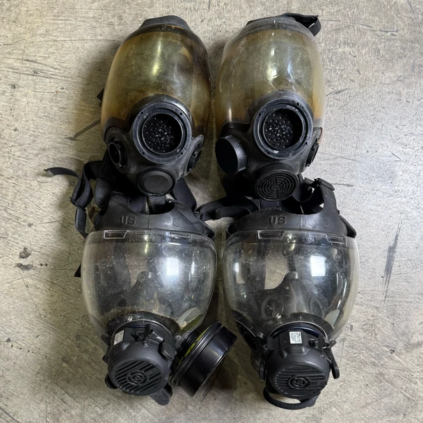Lot of 4 pcs, MSA Millennium CBRN Gas Masks, Small, Police Trade