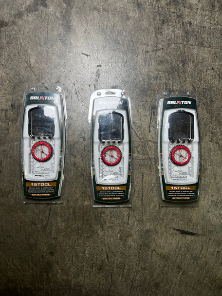 Lot of 3pc Brunton 15TDCL Mirror Sighting Compass, New/Old Stock