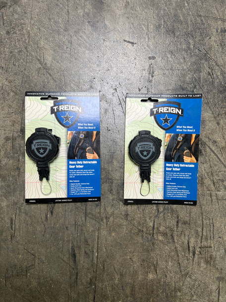 T-REIGN Heavy Duty Retractable Gear Tether 2pc, Black, New/Old Stock
