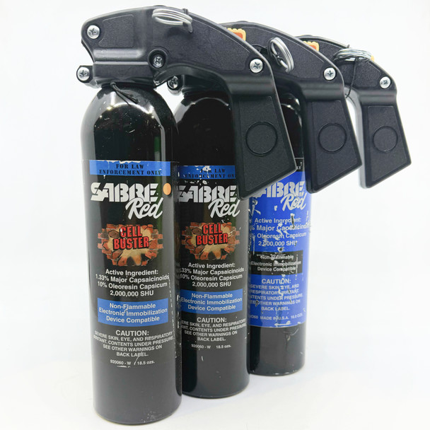 Lot of 3 pcs, SABRE Red Cell Buster Pepper Spray Fogger, Non-Flammable Riot Control Spray, Police Trade