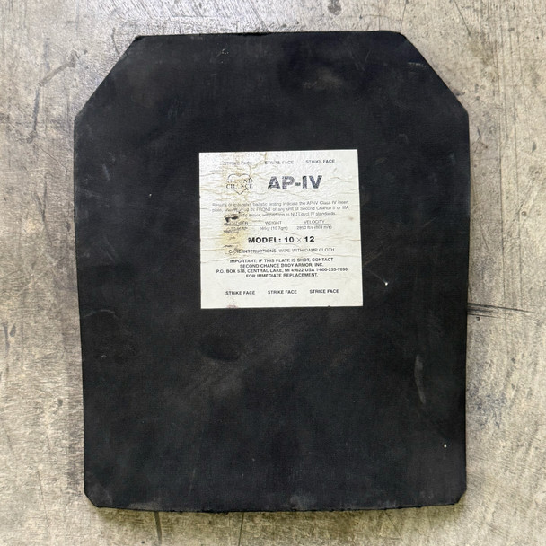 Second Chance AP-IV Level IV Single Body Armor Plate 10x12, Police Trade
