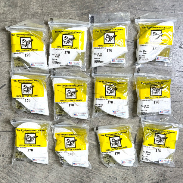 The Professionals Choice Rifle & Pistol Cleaning Patches, 170 pack, New/Old Stock