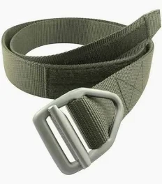 Bison Designs Last Chance Light Duty Belt – 38mm Olive Nylon Tactical Web Belt with Aluminum V-Ring Buckle, New/Old Stock