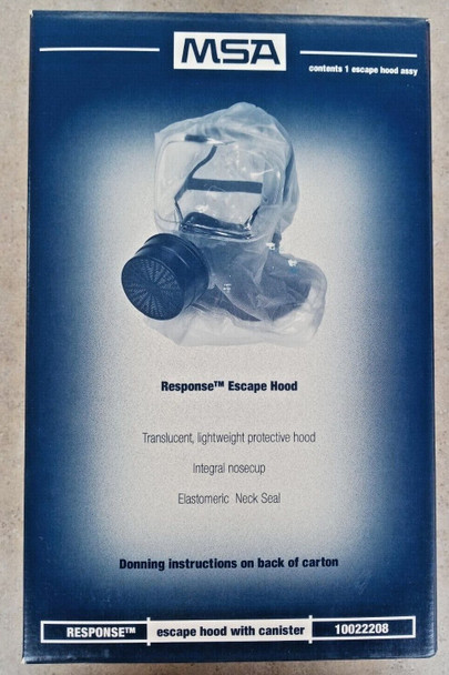 MSA Safety Response™ NBC Escape Hood with Canister – CBRN Air-Purifying Respirator, New/Old Stock