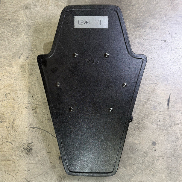 Battle Steel 30"×20" NIJ III Flat Polyethylene Ballistic Shield Single Hand w/Strap, Open Box