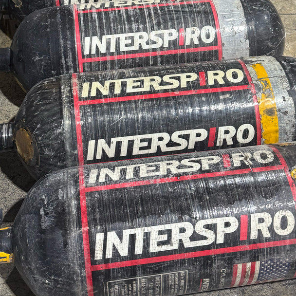 Interspiro 4500 PSI Carbon Fiber Breathing Air Cylinder, Non-Functional, Training/Display, Fire Department Trade