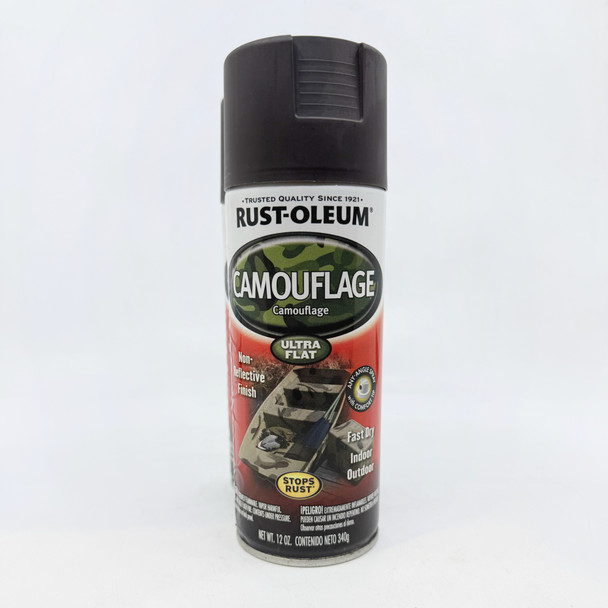 Rust-Oleum Camouflage Spray Paint Earth Brown Ultra-Flat Non-Reflective Outdoor Camo Coating, New/Old Stock