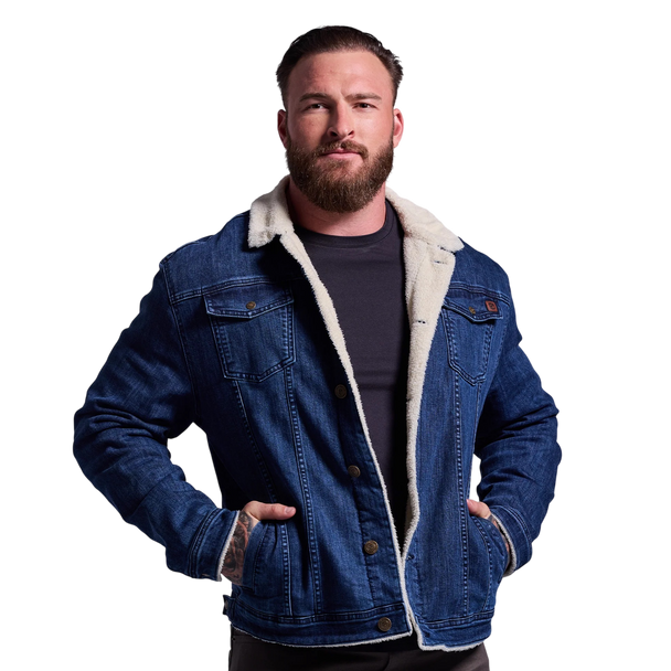 Born Primitive Men's FLEX Stretchy Pioneer Jacket 2.0, Vintage Dark Wash