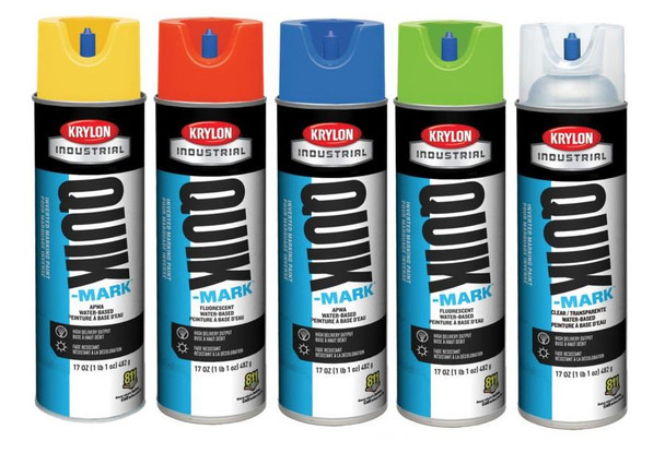Krylon Industrial Quik-Mark Water-Based Inverted Marking Spray Paint, New/Old Stock