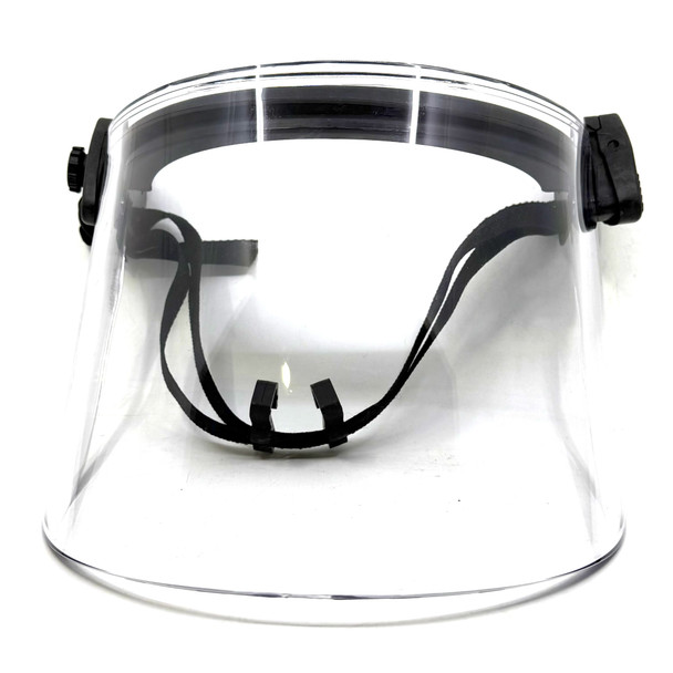 Paulson DK5 Series Tactical Face Shield, Clear Polycarbonate Full-Face Protection with Adjustable Head Strap, Police Trade