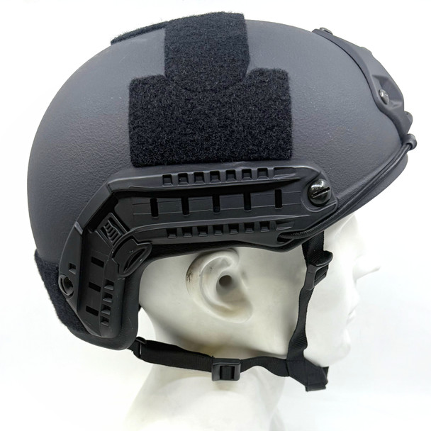 Ballistic FAST-Style Helmet, NIJ IIIA, Side Rails + Shroud, Open Box / Damaged Dial