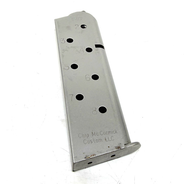 Chip McCormick 1911 .45 ACP 8-Round Magazine, Stainless Steel, Police Trade