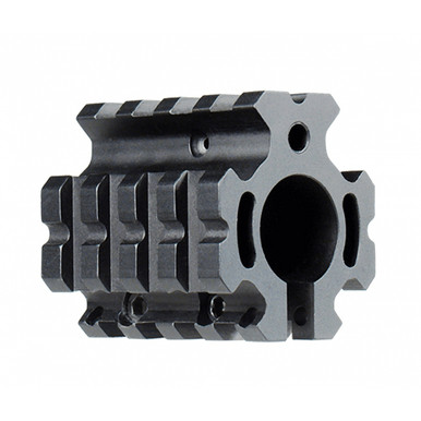UTG Leapers AR-15/M4 Deluxe Quad Rail Low Profile Gas Block, .750" Barrel, 4-Rail Picatinny, Black Aluminum, New/Old Stock