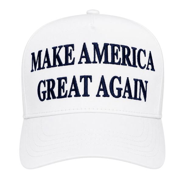 Trump Make America Great Again Hat 45-47, Snapback, White/Blue