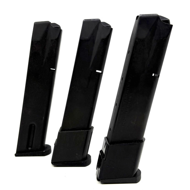 Lot of 3 Beretta 92 Series 9mm 20-Round Extended Steel Magazines, Police Trade