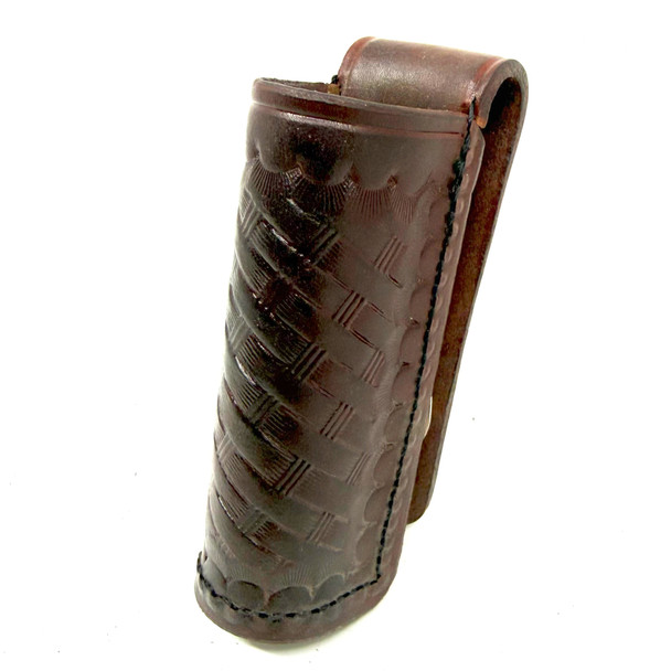 ASP F16 Basketweave Leather Baton Scabbard, Police Duty Belt Holster, Never Issued, Police Trade