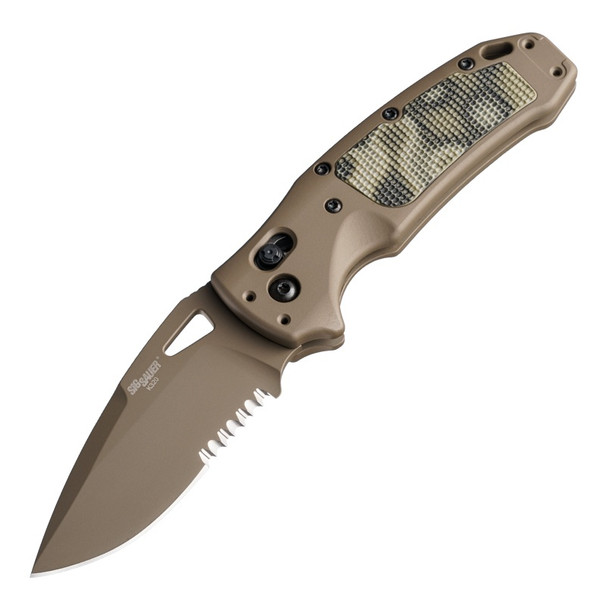Hogue 36378 SIG K320 Scorpion AXG Manual Folding Knife 3.5" Drop Point Partially Serrated