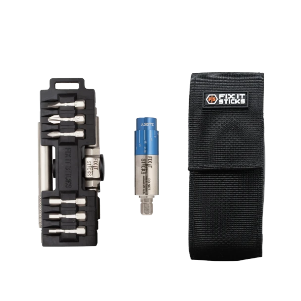 Fix It Sticks Compact Ratcheting Multi-Tool with Mini All-In-One Torque Driver and Belt Pouch