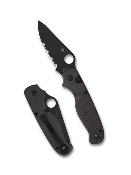 Copy of Spyderco C275CFPS BUTTONUP Carbin Fiber Folding Knife 3.25" Serrated Edge
