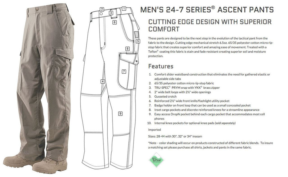 Tru-Spec Men's 24/7 Series Vector 6.5 oz. 65/35 Polyester/Cotton Rip ...