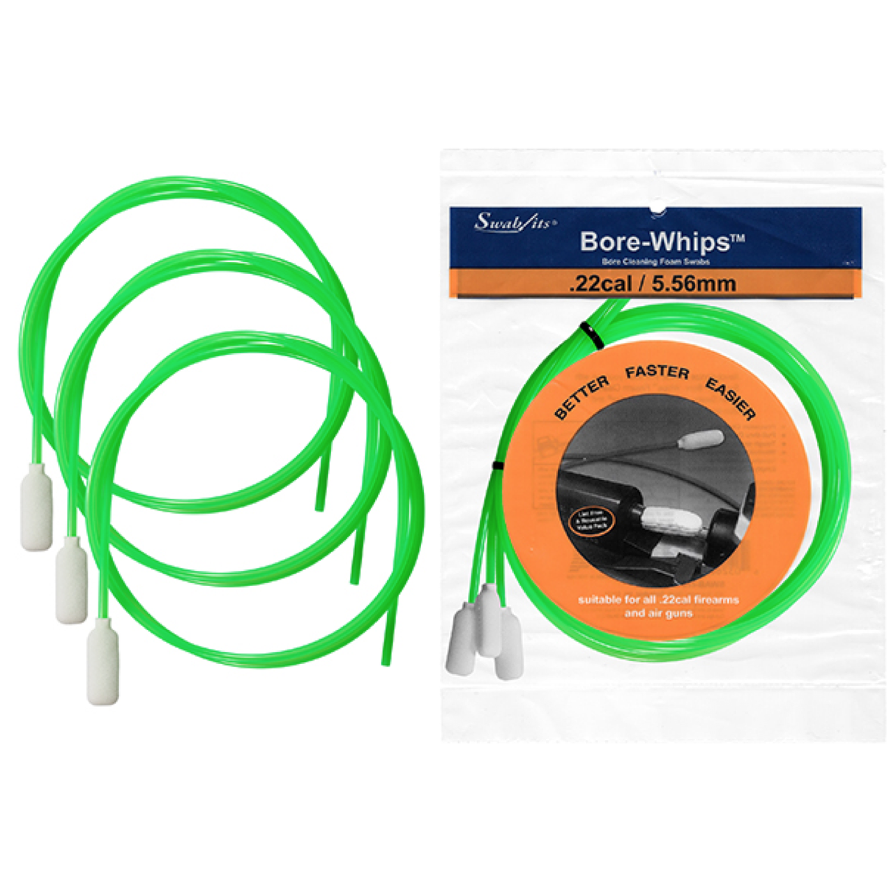Swab-Its .22 Cal Bore-Whips - 3 Pieces