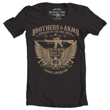 Brothers & Arms USA 100% Ring-Spun Cotton Defenders of The Free World T ...