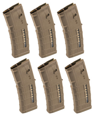 Magpul PMAG GEN M3 Window AR/M4 5.56mm 30-Round Magazine Coyote 6/Pack