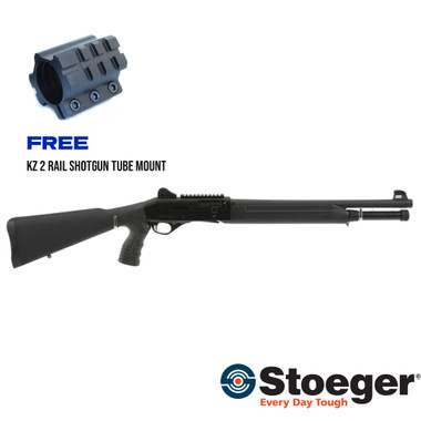 Stoeger M3000 Freedom Series 12GA, Semi-Auto 18.5" Shotgun w/ Full 7rd Tube & 2 Rail Shotgun Mount