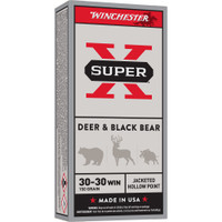 Winchester Super-X 30-30 Winchester 150gr Jacketed Hollow Point Brass Cased 20 Rounds