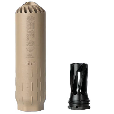 HUXWRX Flow 556K 5.56mm Suppressor with Flash Hider, FDE