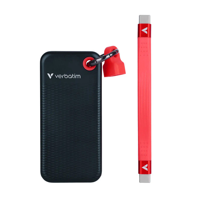 VERBATIM POCKET SSD USB 3.2 GEN 2 1TB BLACK/RED